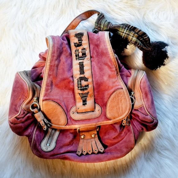 Vintage Juicy Couture Red Velour Backpack main image 4